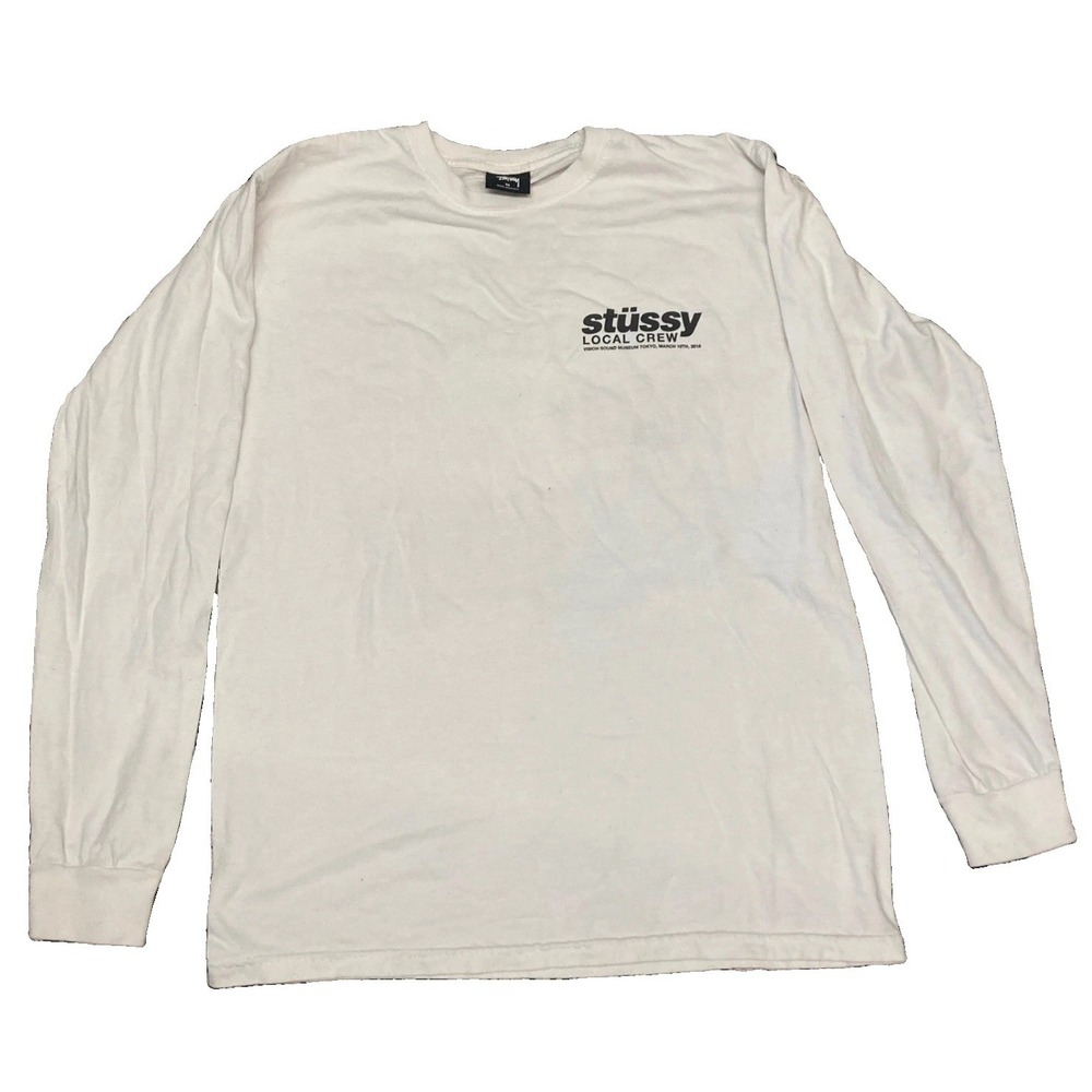 Stussy Local Crew Tokyo Vision Sound Museum Long Sleeve Shirt White Mens Medium